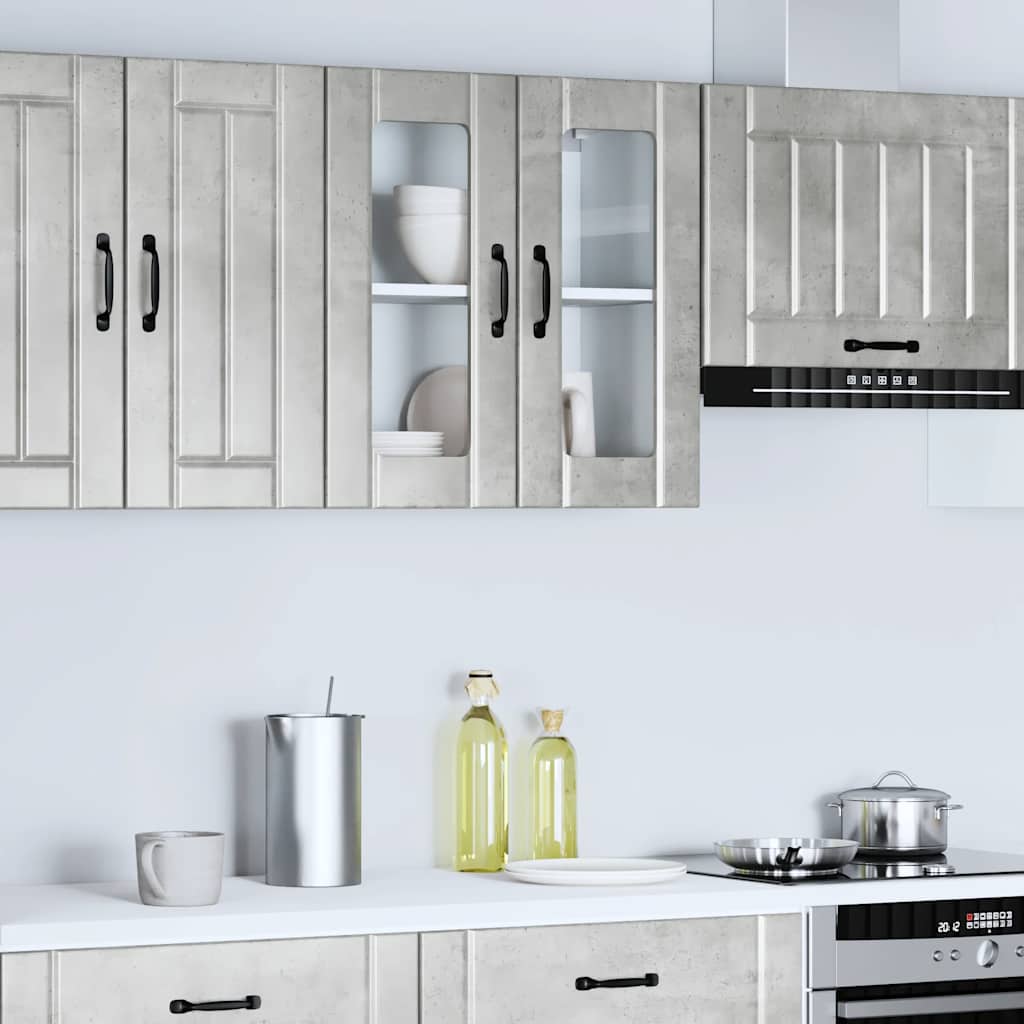 Kitchen Wall Cabinet With Doors, Lucca, Concrete Gray