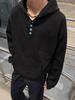 Unisex Retro Henley Neck Pullover Hoodie: Autumn/Winter Casual Long-Sleeve Top