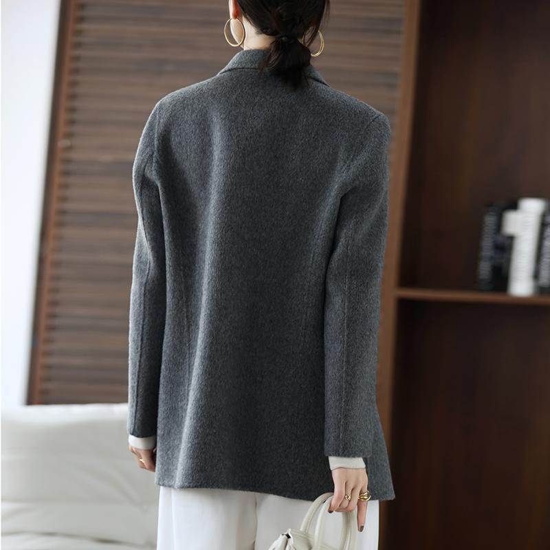 100% Wool Women Jacket TIDENOVEL Autumn Wool Blazer Handmade Suit Jacket Winter Warm Wool Coat