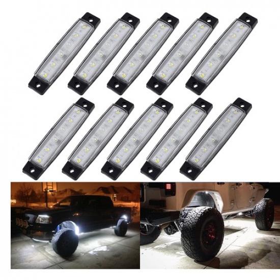10X White LED Rock Light 10Pod Lights For JEEP Off Road Truck Car ATV Under Body