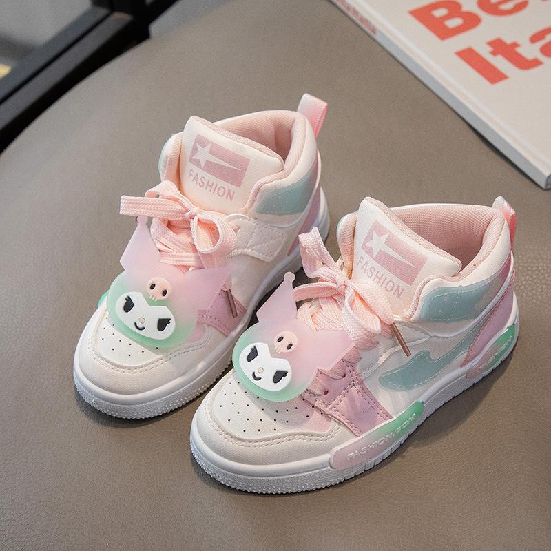 

Children s sports shoes 2025 autumn new boys casual shoes high top girls board shoes trend soft sole baby shoes 32-37 yards whole box shot 48 pairs рожевий