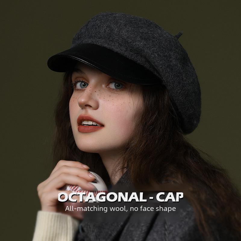 Women's Wool Beret: Autumn/Winter Fashion, All-Season Japanese Painter Style, Windproof and Warm (DMZ102)