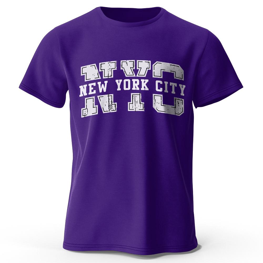 Men's New York City Letter Printed T-Shirt Oversized Street Graphic Tees for Men Women Summer Tops
