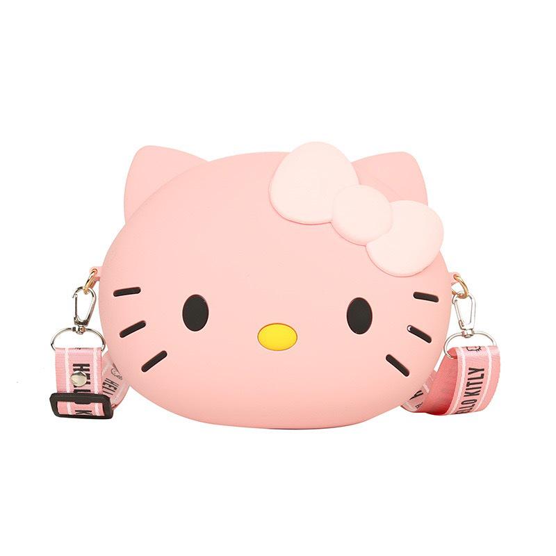 Cat Head Silicone Handbag: 2025 New Cartoon Phone Card Crossbody Bag & Children's Coin Purse