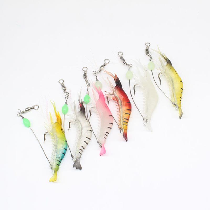 9cm Simulation Prawn Fishing lure Multicolor Luminous Tackle Bait Sea fishing Soft bait fishing tool