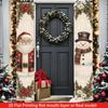 2D Flat, 2pcs Chinese/English Compatible Christmas Couplet Door Banner with Snowman & Santa Claus Patterns - Traditional Chinese Calligraphy Suitable 