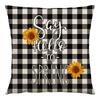 Pillow Farm Sunflower Pillow Cover Happy Summer Thanksgiving Car Waist Support Cushion Home Pillow Cover