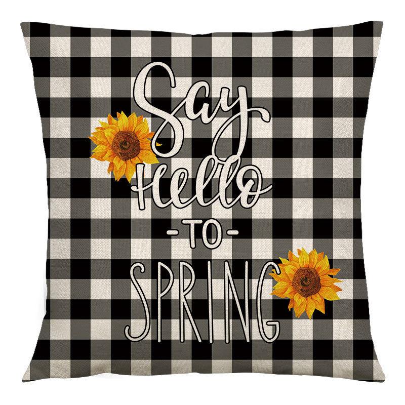 Pillow Farm Sunflower Pillow Cover Happy Summer Thanksgiving Car Waist Support Cushion Home Pillow Cover