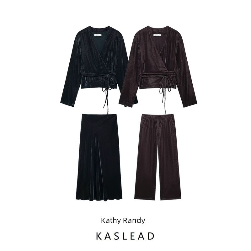 Kaslead New Arrival Women's Fashion Style Velvet Three-Piece Set 5427855 5427534 4391524