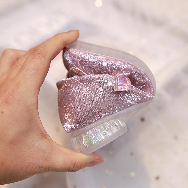 Chaussures de princesse pour filles, petites chaussures en cuir avec nœud en strass, roses, mignonnes, à fond souple, simples, sophistiquées, généreuses et élégantes pour filles