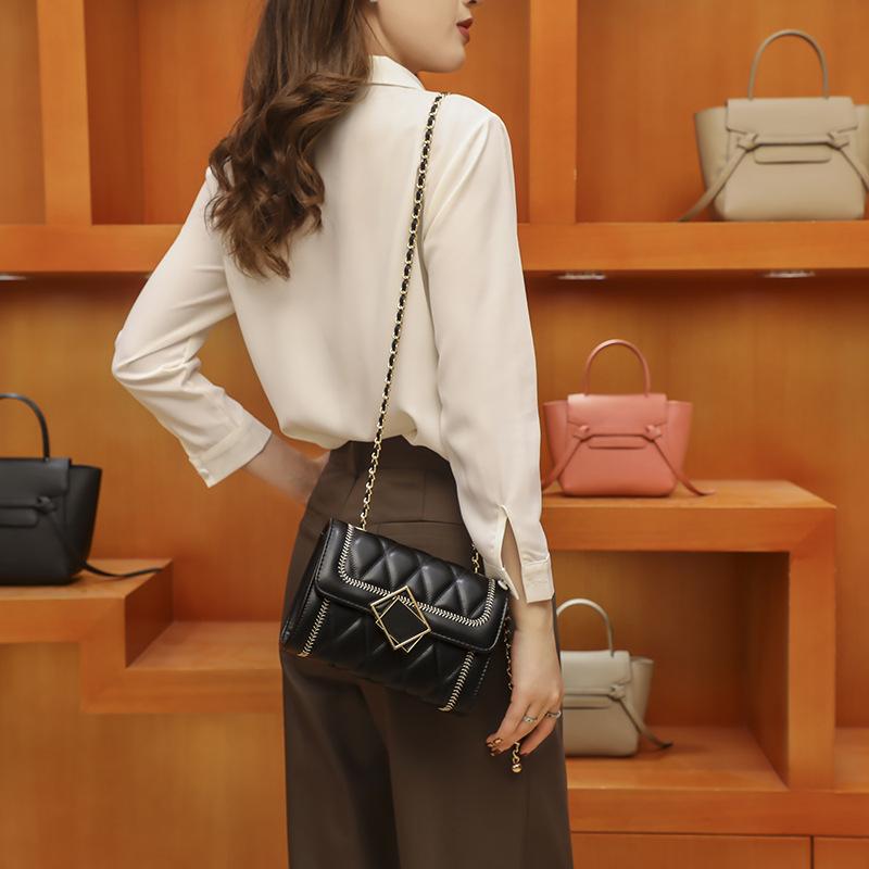 2024 Summer New Niche High-End Mini Handbag for Women, Fashionable Commuting Single-Shoulder Quilted Chain Crossbody Bag