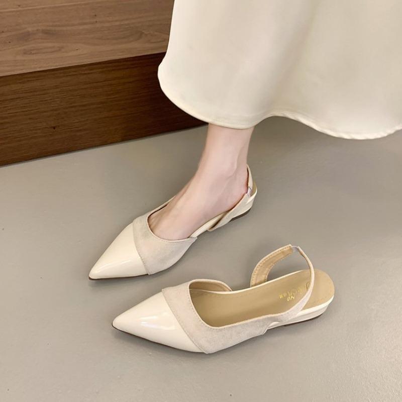 

Shallow pointed shoes women s new models with skirts, one pedal, lazy shoes, low heels, fashion shoes 35 абрикосовый