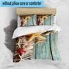 Ocean Starfish Shells 3pcs Bedding,Including 1pc Duvet Cover And 2pcs Pillowcases Perfect for Christmas,Ideal for Bedroom, Dormitory