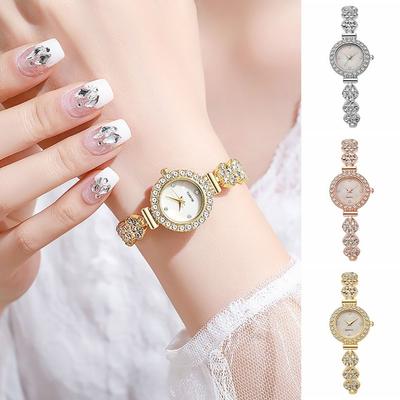Fashion Alloy Women Watch Rhinestone Small Disc Quartz Watches Colorful Wrist Watch Ladies