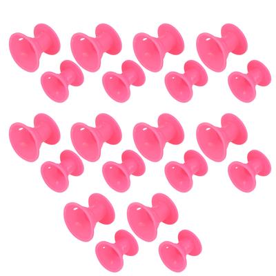 20Pcs Hair Rollers Silicone Curly Hair Former Mushroom Shaped Hair Curlers Set Home for Women Rose
