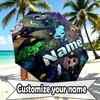 Custom Name Personalized Game Sprunki Print Umbrella, Auto Open Close, 8‑Rib Sturdy Frame, Commute Camping Hiking Use, Birthday Gift