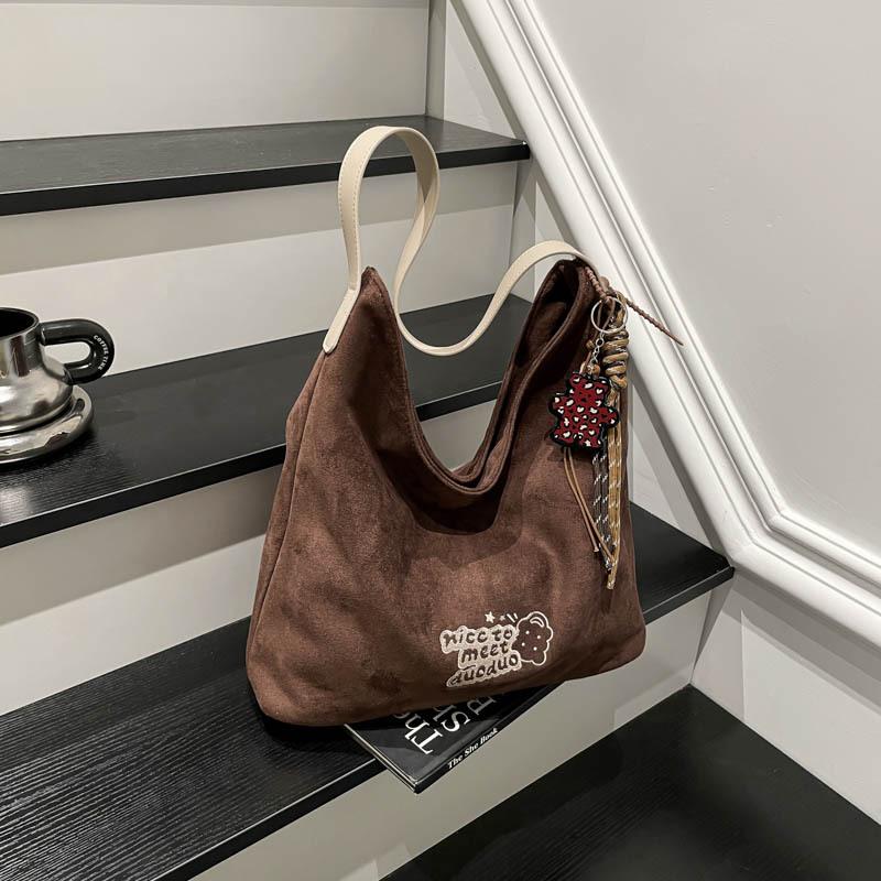 Suede Bag Women's Large-capacity Autumn and Winter Versatile Shoulder Bag Textured Commuter Tote Bag