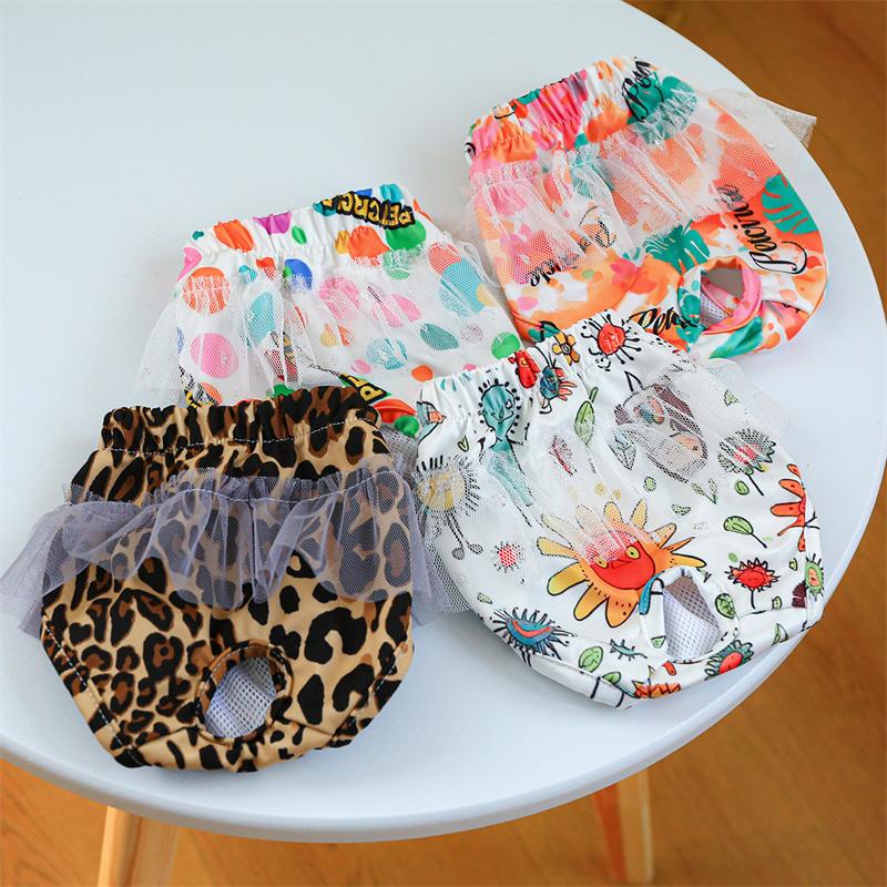 Mesh Breathable Female Dog Cat Physiological Pants Cute Girl Pet Menstrual Panties for Dogs Yorkshies Underwear mascotas Shorts