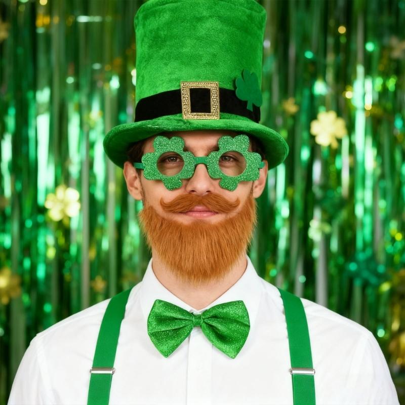 Regulowana Nakrycie Głowy Patricks Dla Mężczyzn Kobiet Dzieci Na Festiwal Zielone Pasujące Do Stroje i Akcesoria z Koniczyną