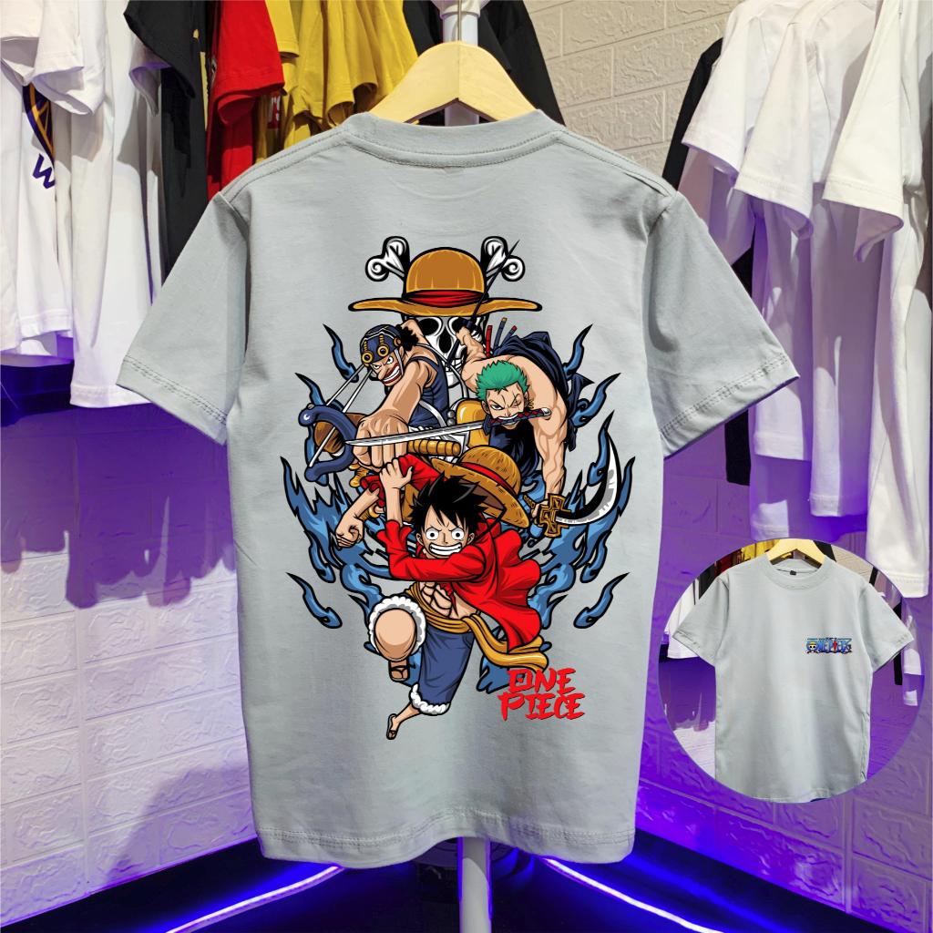 American Retro High-quality Animation ONE PIECE Luffy Team Summer New Retro Fashion Men and Women Streetwear