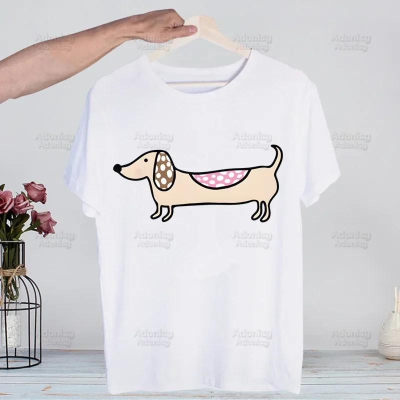 Dachshund Teckel Funny Cute Dog Animal Funny T Shirt Men New Casual Short Sleeve Tshirt Homme Manga Unisex T-shirt Tees