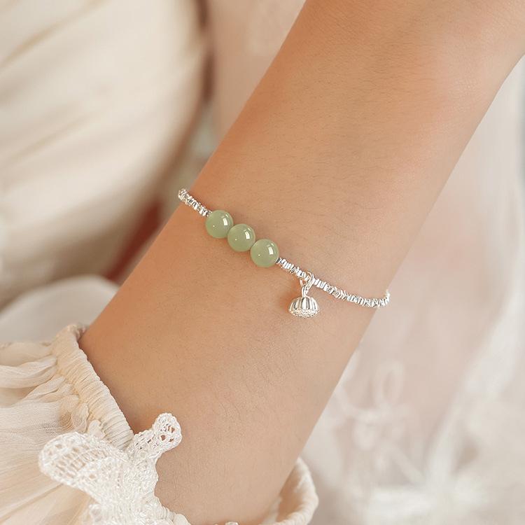 Broken Silver Good Thing Lotus Pod Bracelet Women's High-end Girlfriend Jewelry Light Luxury Niche Design Fashion Exquisite Bracelet Women