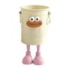 Cartoon Pen Holder Retro Bucket Shape Desk Organizer Large Capacity Storage Holder for Pens Pencils Makeup Brushes