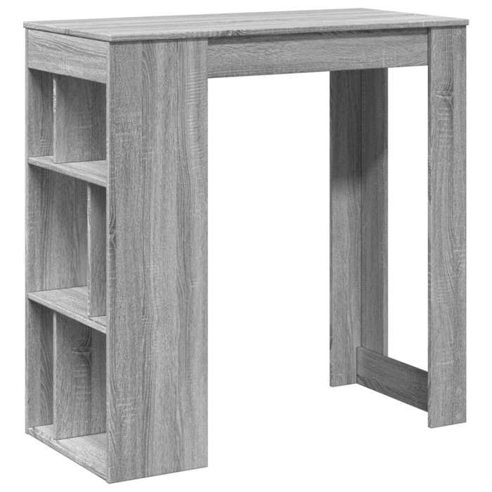 VidaXL Bar Table with Shelves Sonoma Grey Engineered Wood, Pub Table, High Table, Bar Stool Table, Table 854360