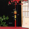 Lunar New Year Lucky Hanging Ornament with Red Tassel Golden Charm Festive Portable Decor for Travel Hotel Room Spring Festival