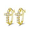Classic Princess Square Bag Earrings, Cross Ear Buckles, Zircon Earrings.