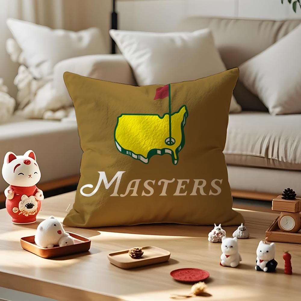 MMasters Golf Printing Pillow Case Antidustmite Pillowcase Invisible Zipper Silky Short Plush Sofa Cushion Cover