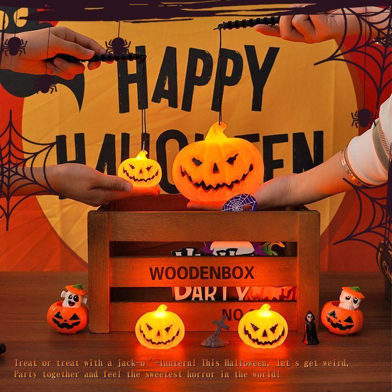 Halloween Pumpkin Handheld Lantern - Luminous Festive Decor for Night Markets