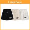 Shorts de Algodão Vintage com Cordão Fear Of God Fog Temporada 8 Para Adolescentes Casuais