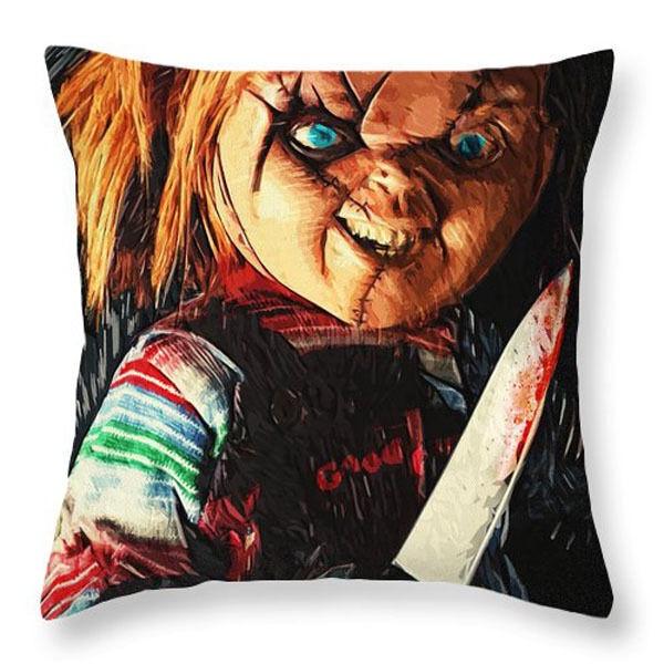 Chucky Good Guy Doll Horror Movie Design Cushion Pillow Case Cover In Vibrant Colors