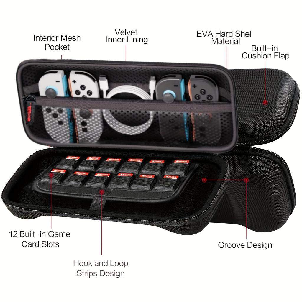Carrying Case for Switch 2 Model(2025), Portable Carrying Travel Game Bag for Switch 2 Accessories Holds 12 Game Cartridge
