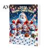 Weihnachts-Adventskalender 2026, Schneemann 24-Tage-Countdown-Box mit Acryl-Aufhänger für Mädchen Jungen Anhänger, Festlicher Baumschmuck, Feiertagsgeschenk Kinder