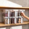 Plastic Spice Storage Container With Handle Transparent Moisture-Proof Sealed Grain Sealed Storage Jar Kitchen Organizer