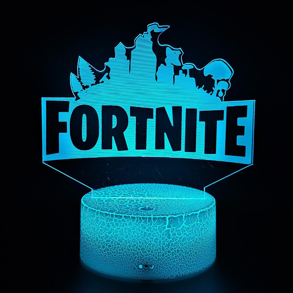 Fortnite Battle Royale Led 3D Night Light For Kids + Remote Control