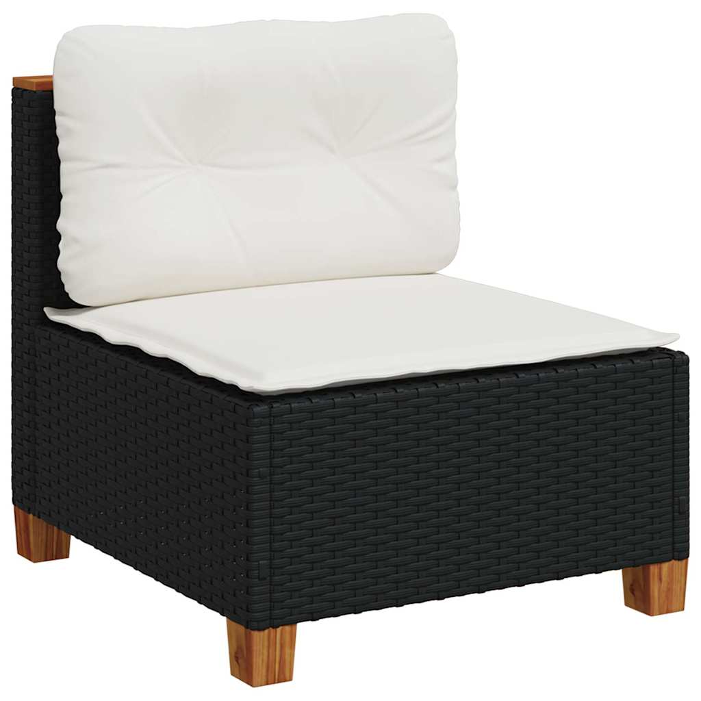 Vidaxl 4-Cz. Garden Lounge Set, Cushions, Black PE Rattan