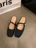 Flat-bottomed Temperament Bag Head Half Slippers Women's Shoes Outer Wear 2025 New Spring and Summer French Mary Jane Half Tray