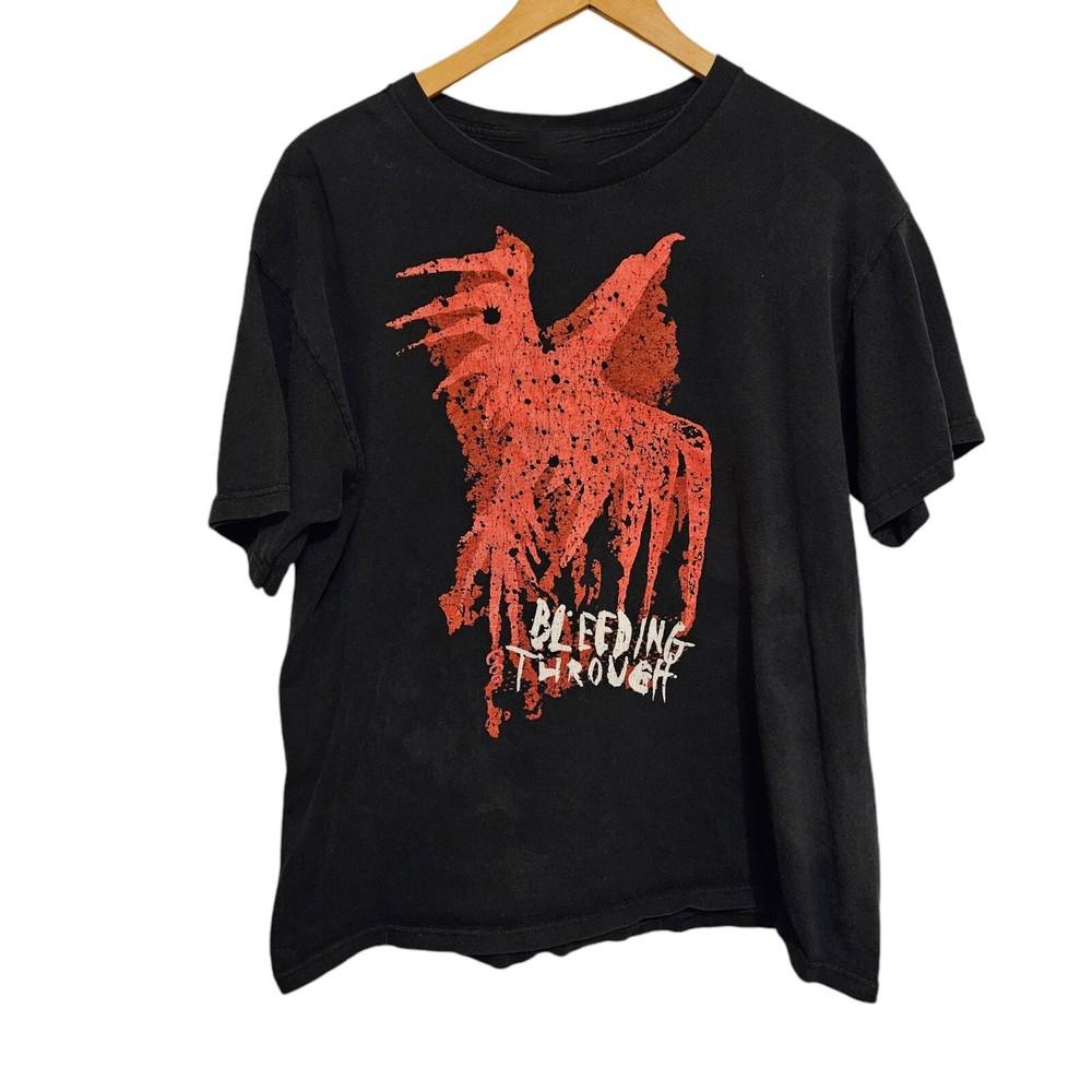 Vintage Bleeding Through Black Metal Hardcore Band T Shirt ZL682 Unisex T-Shirt XL