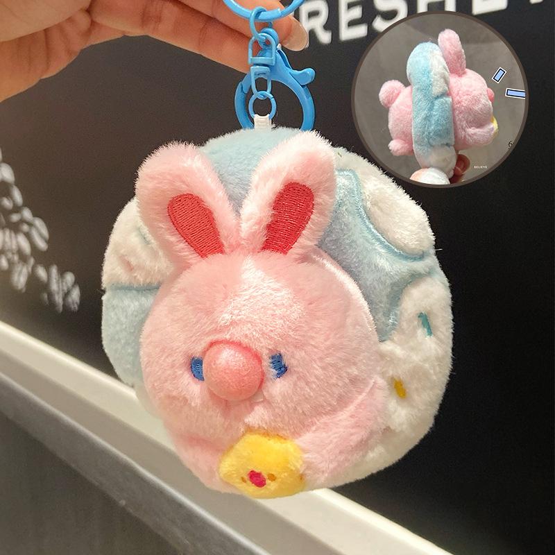 

Брелок-подвеска в виде плюшевого пончика с большими передними зубами, милый питомец, изысканная сумка-брелок-подвеска B