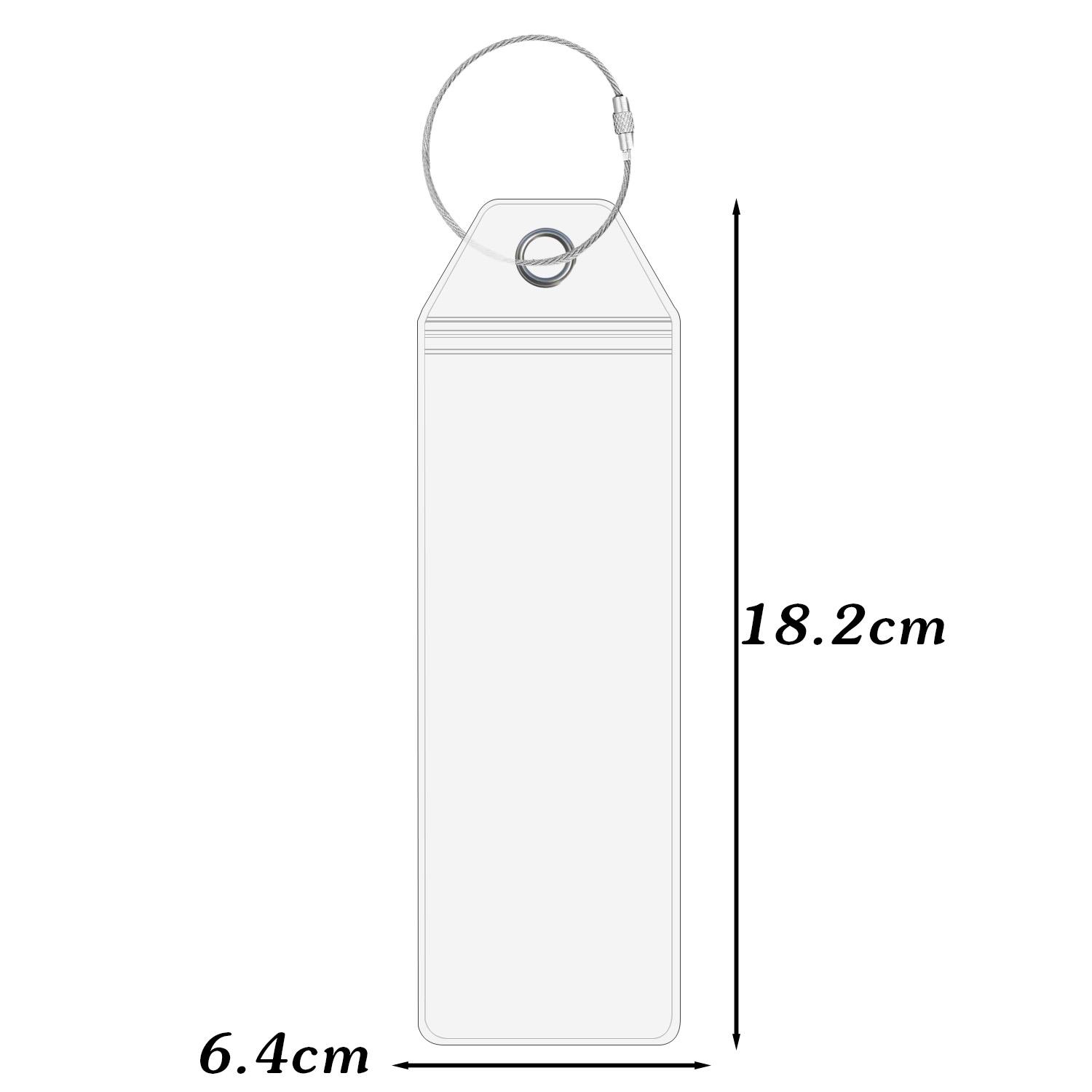 

4pcs Resealable Waterproof Clear Ticket Card Sleeve Luggage Cruise Tag Holder Zip Seal Pouch Keyring Steel Wire Cable Loop Tags