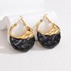 New Trendy Irregular Wave Metal Spliced Hoop Earrings Hypoallergenic Elegant Romantic Jewelry Stainless Steel Earrings