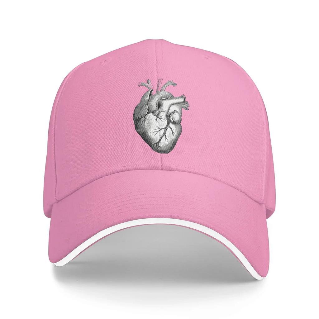 Heart Sun Baseball Cap Gray Heartbeat Spring Fashion Trucker Hat For Women Men Kpop Rock Baseball Caps