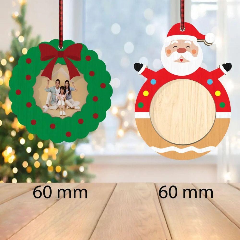 Mit Aufhängeseilen Bildornamente für Weihnachtsbaum DIY Weihnachtsbaumschmuck Neuer Fotorahmen