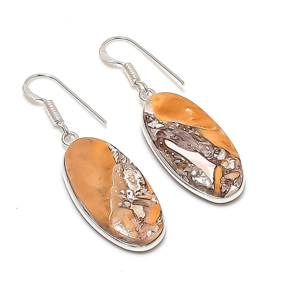Natural Brecciated Mookaite 925 Sterling Silver Jewelry Earring 1.81 AE-12294