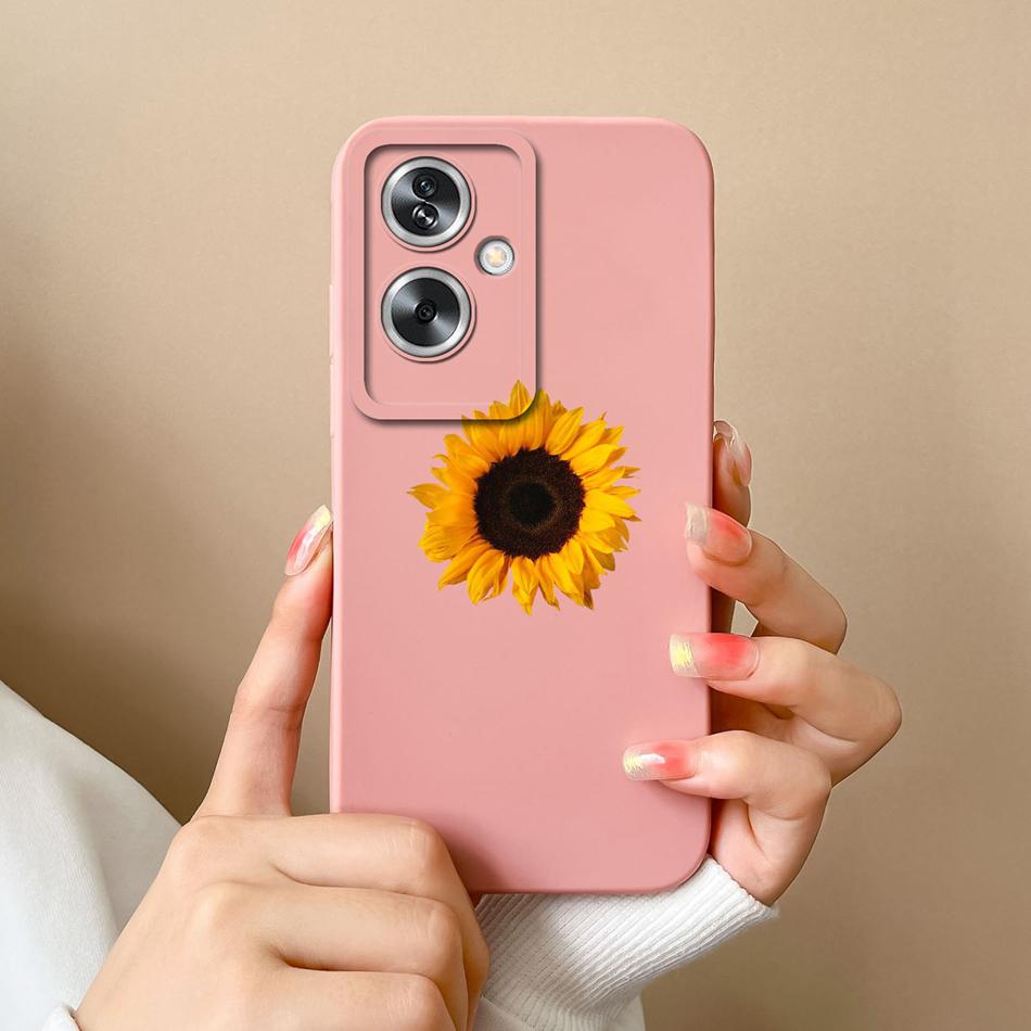 Case For OPPO A79 A2 5G Flower Soft Liquid Silicone Camera Lens Protection Phone Shockproof Back Cover For OPPO A79 A2 Funda