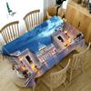 Thicken Cotton Tablecloth Red Castle Pattern Rectangular Round Table Cloth For Wedding Picnic Party