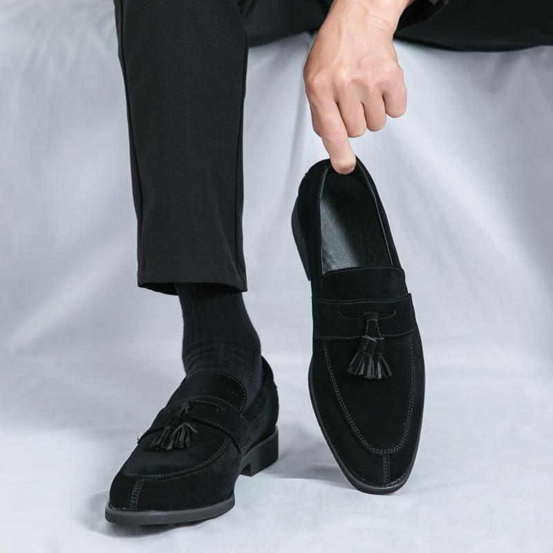 Fashion High Quality Men Breathable Casual Flow Su Le Fu Shoes Fashion Brand Men Spring Comfortable Pointed Formal Business Leather Shoe